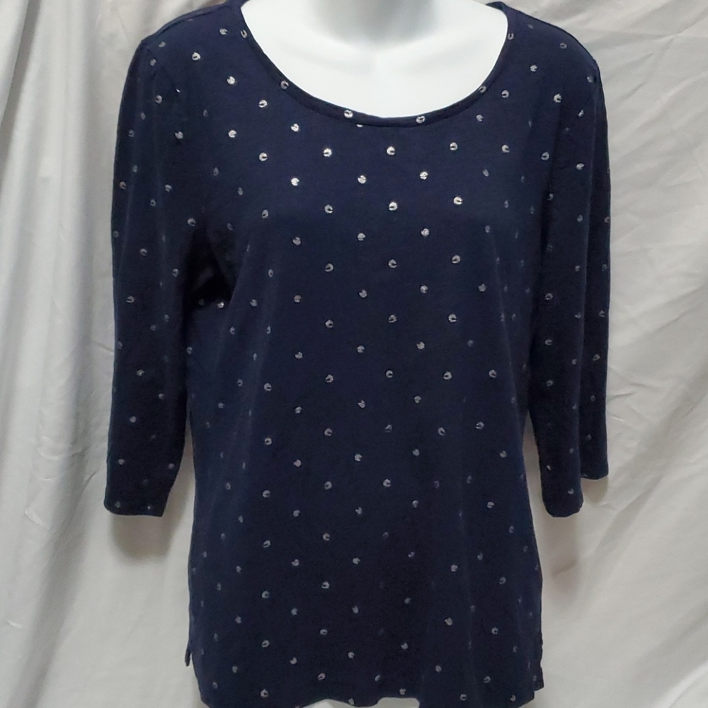 3/4 Sleeve Polka Dot Top
